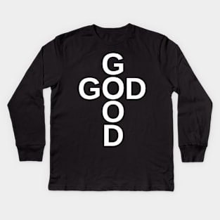 God Cross God is good Kids Long Sleeve T-Shirt